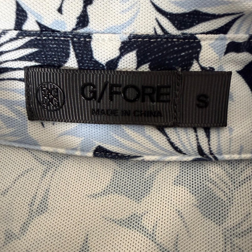 G/FORE Polo Shirt Palm Fronds Tech Pique Mens Small‎ Golf Floral Short Sleeve - Picture 2 of 9